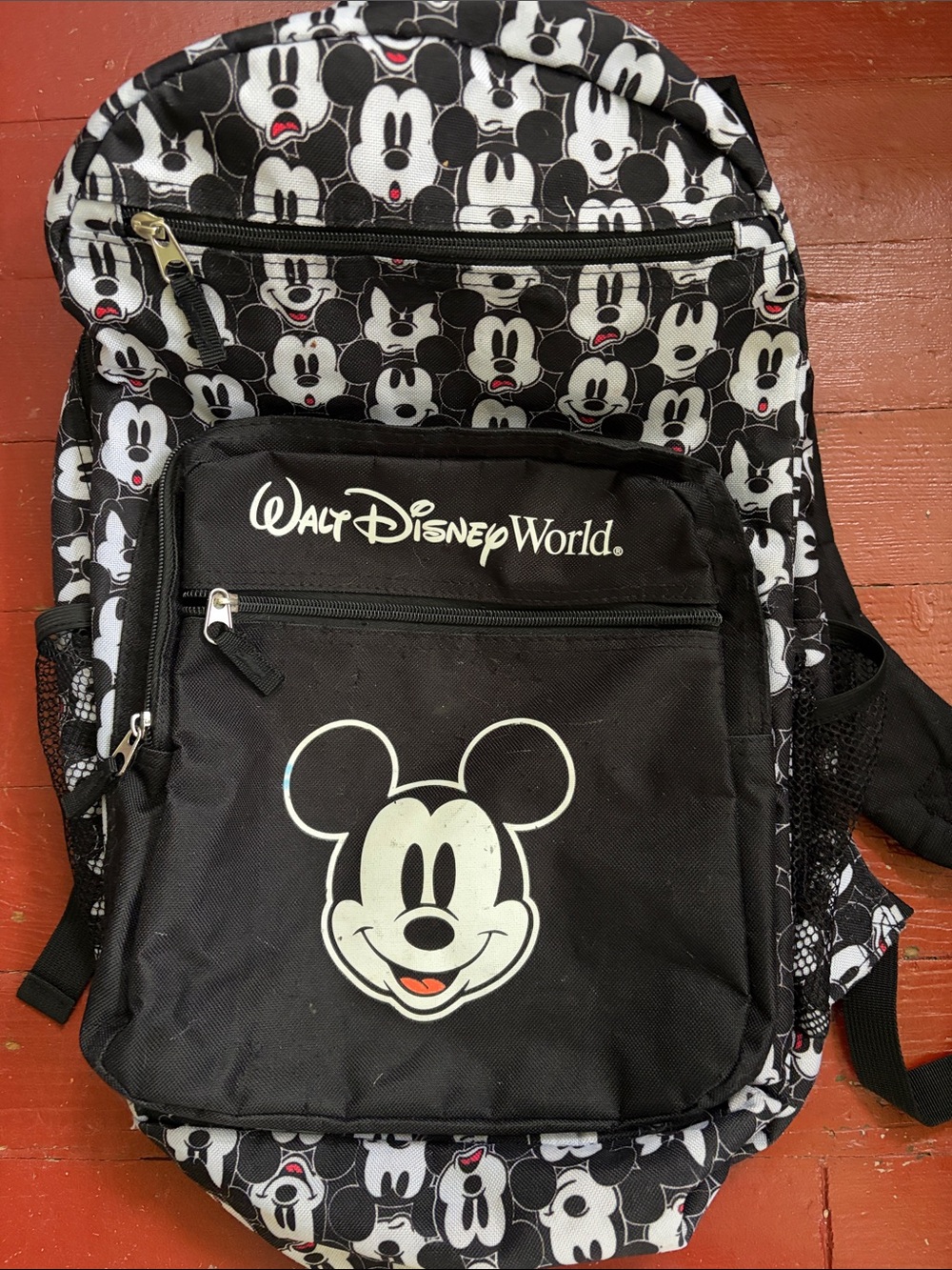 Disney Parks Black and White Mickey Pattern Backpack